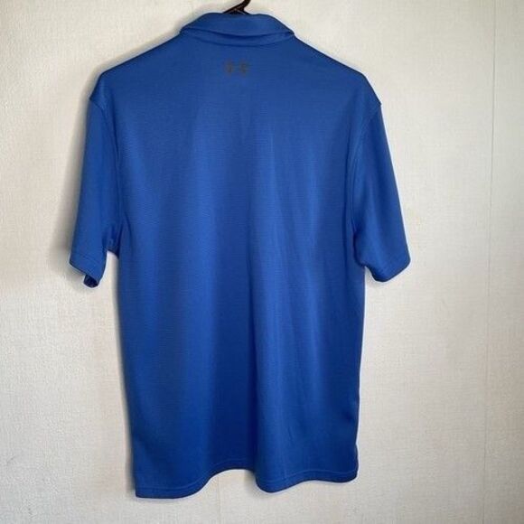 Under Armour Loose Heat Gear Tech Short Sleeve Polo Shirt Men Size Large Blue - Picture 7 of 9